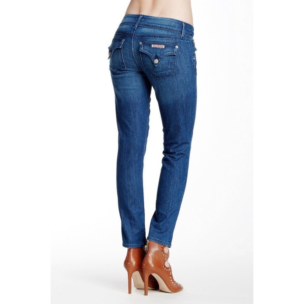 Hudson Collin Midrise Skinny Jeans Womens 27 Medium Blue Stretch Denim Pants